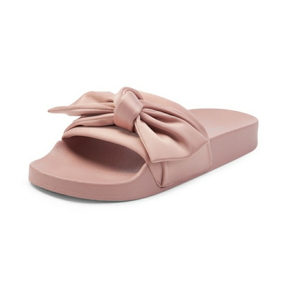 steve madden pink bow slides